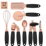 7 Pcs Kitchen Copper Coated Stainless Steel Utensils