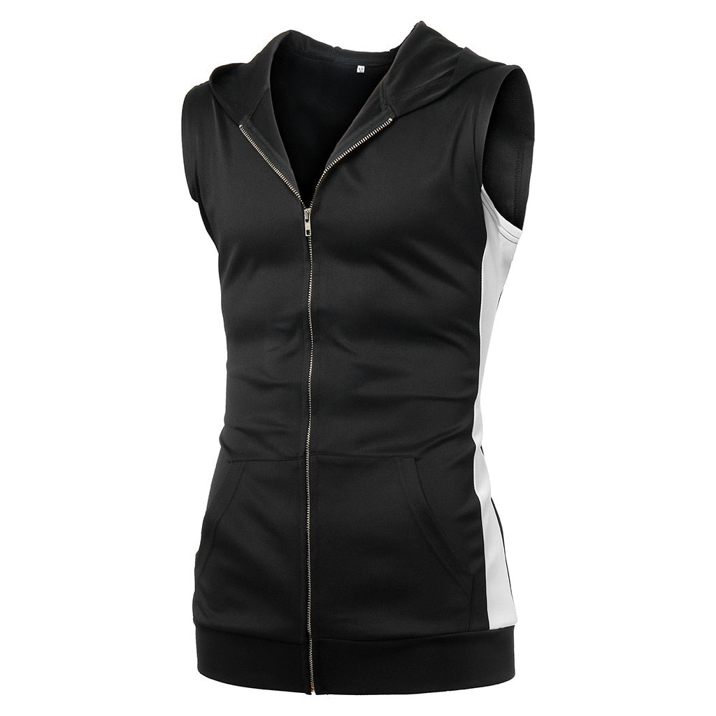 Mens Hooded Zipper Vest