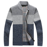 Mens Thick Knitted Cardigan Zipper Coat