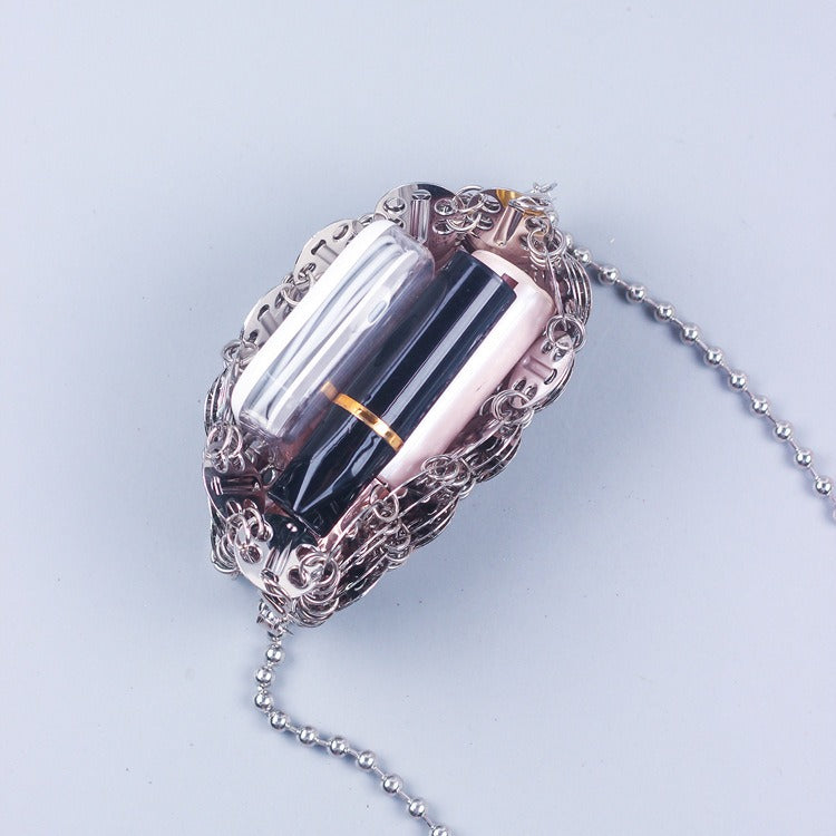 Metal sequin bead chain bag