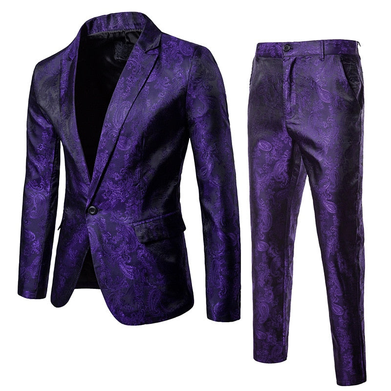 Mens Paisley Design Suit