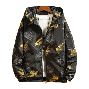 Mens Hooded Windbreaker Jacket