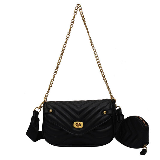 2 Piece Chain Embroidered Crossbody Bag