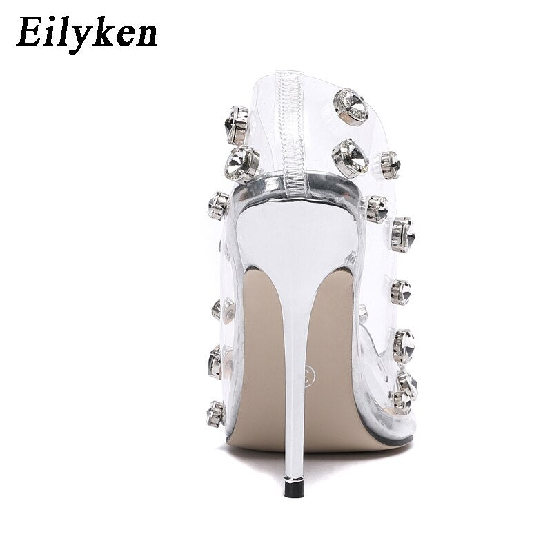 Rivet Crystal Transparent Pumps/Heels