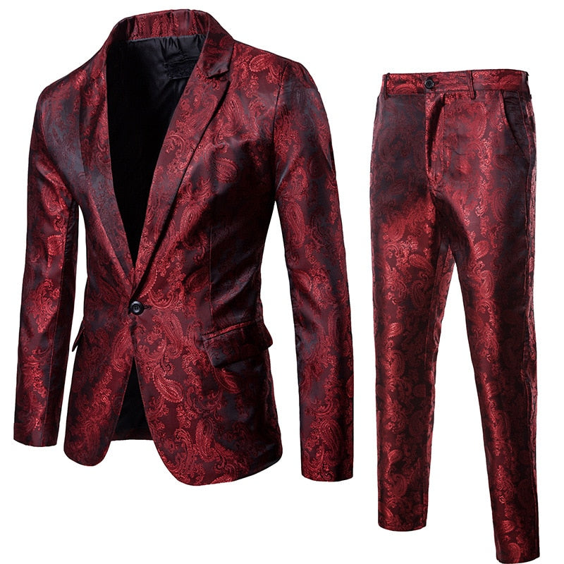 Mens Paisley Design Suit