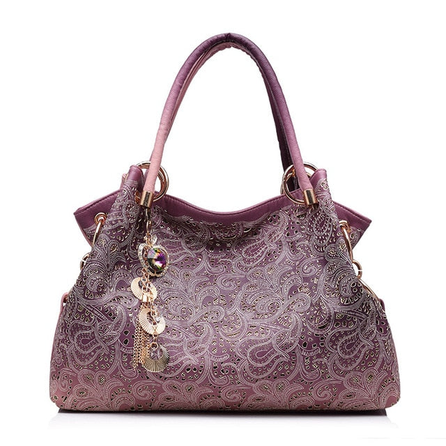 Hollow ombre Tote handbag (floral Style)