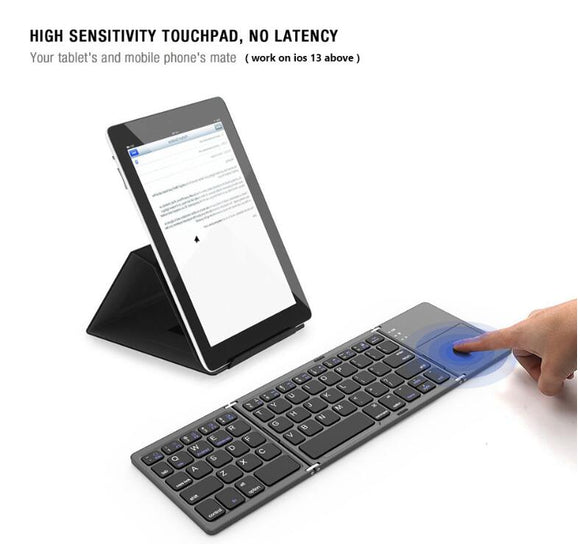 Foldable Wireless Keyboard with Touch Panel