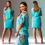 Womens Casual Straight Floral Print Dress (Bigsweety)