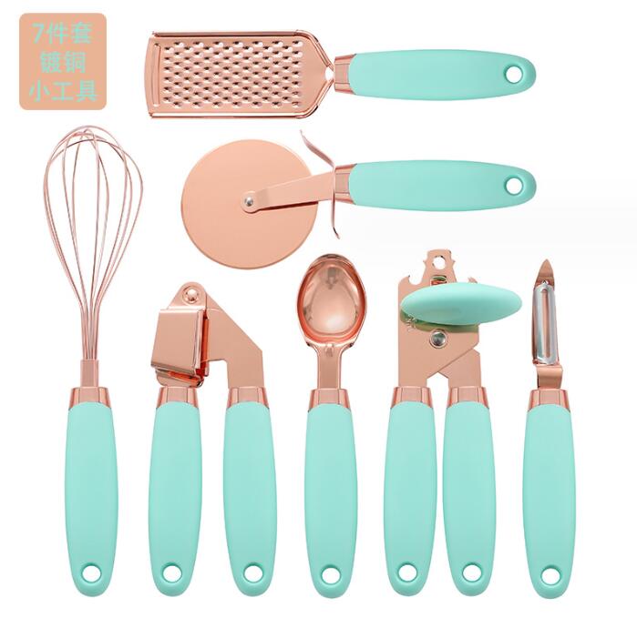 7 Pcs Kitchen Copper Coated Stainless Steel Utensils