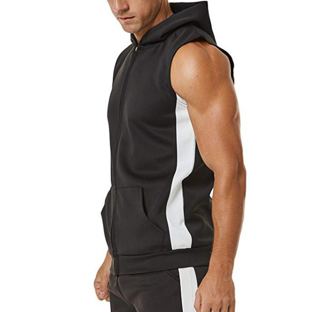 Mens Hooded Zipper Vest