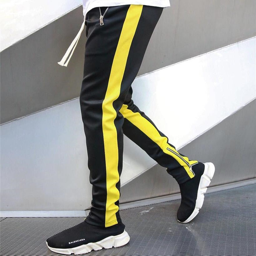 Mens Slim-Fit Zip Tracksuit Bottoms