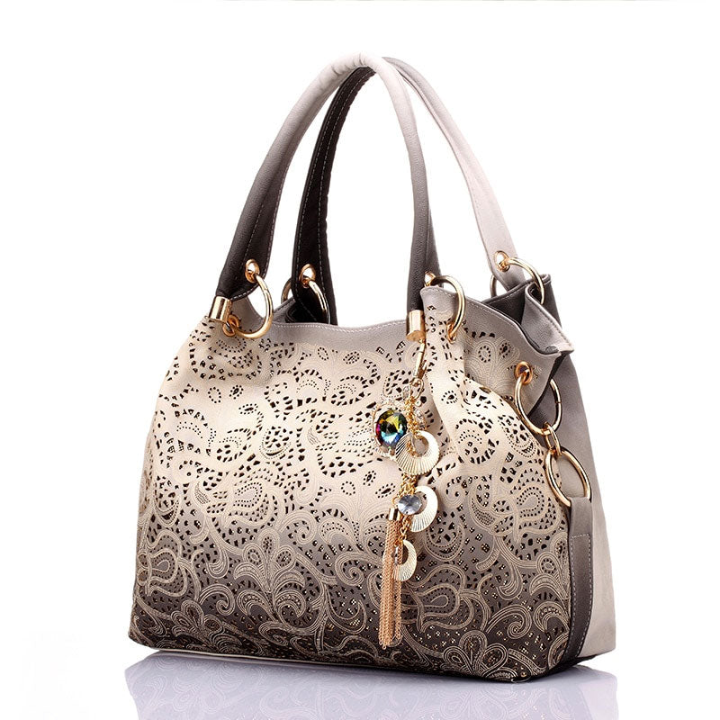 Hollow ombre Tote handbag (floral Style)