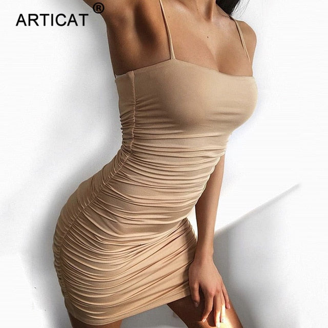 Womens Spaghetti Strap Bandage Mini Dress (Articat)