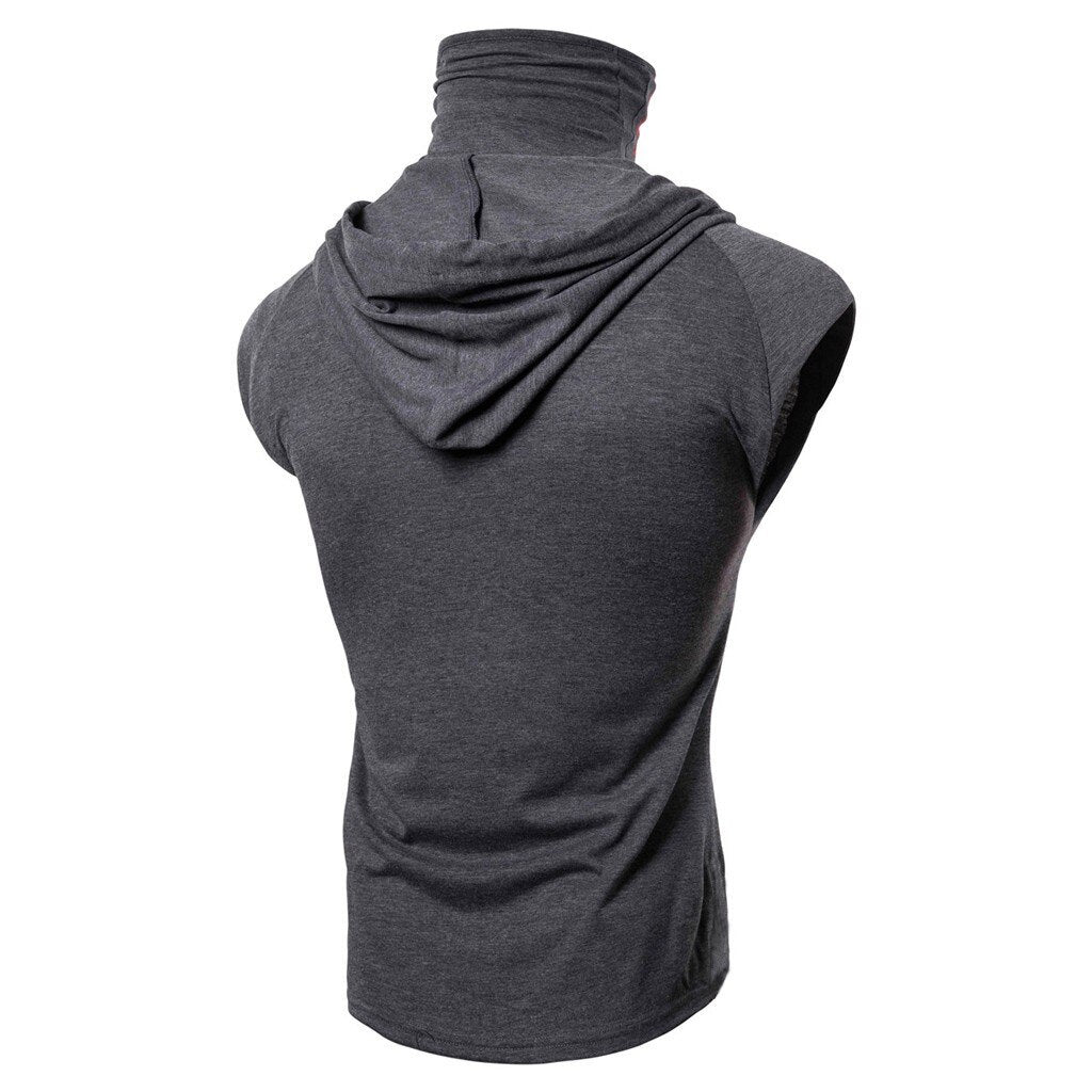 Mens Button Mask Hooded Vest