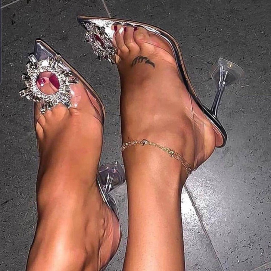 Clear Rhinestone High Heels