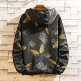 Mens Hooded Windbreaker Jacket