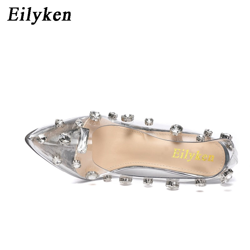 Rivet Crystal Transparent Pumps/Heels