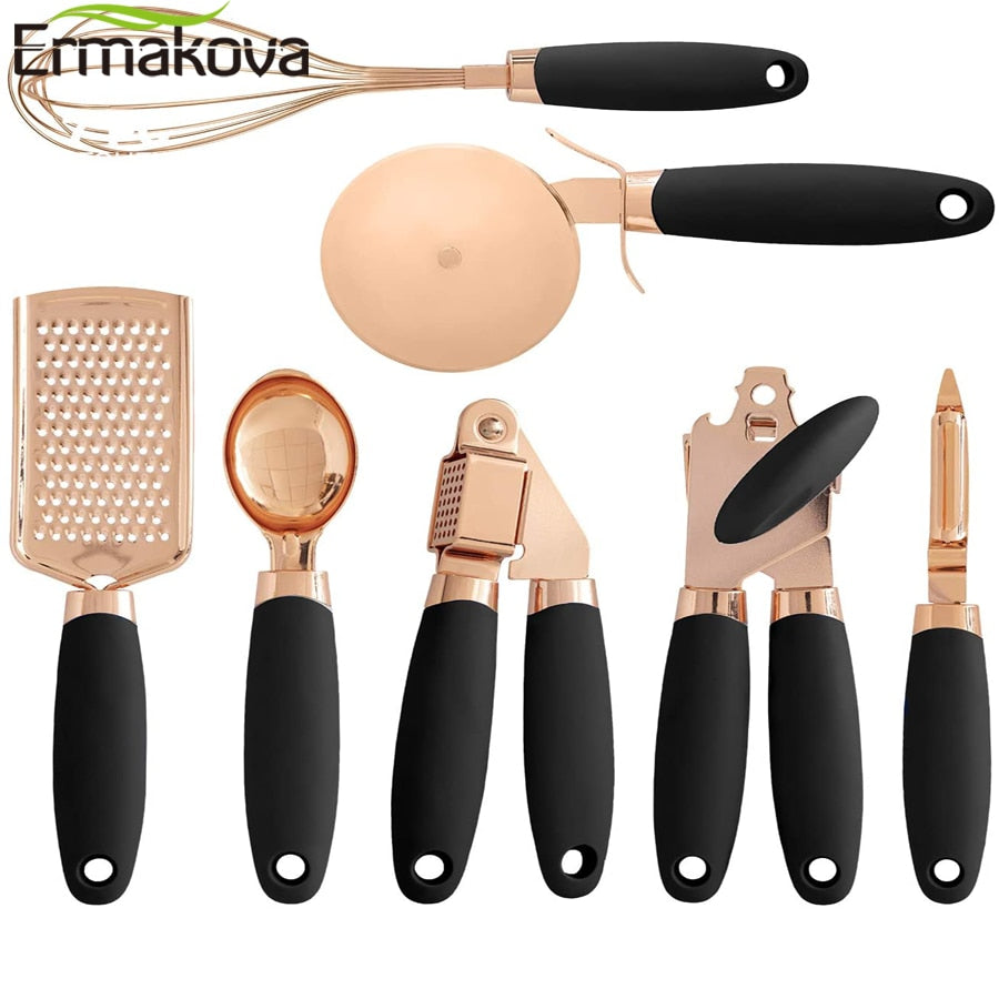 7 Pcs Kitchen Copper Coated Stainless Steel Utensils