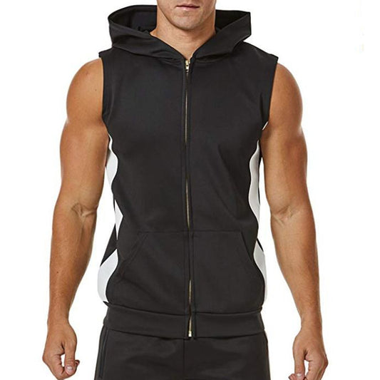 Mens Hooded Zipper Vest