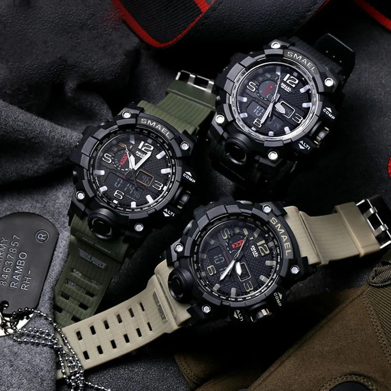 Dual Display Military Quartz Wristwatch