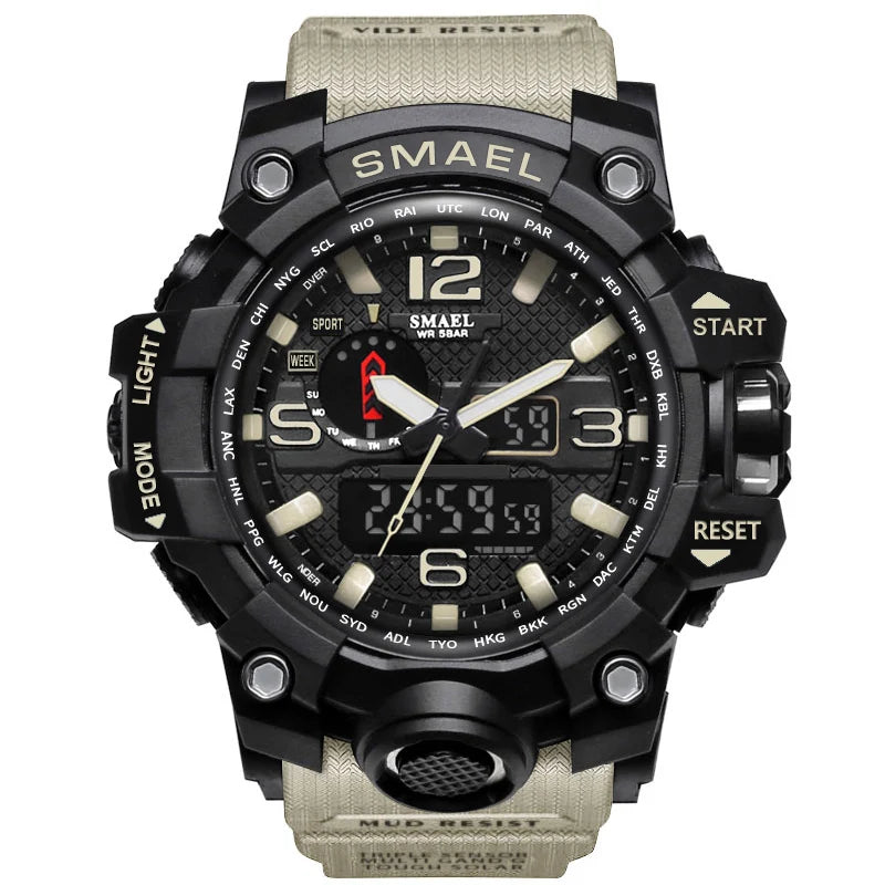 Dual Display Military Quartz Wristwatch