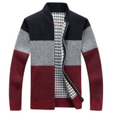 Mens Thick Knitted Cardigan Zipper Coat