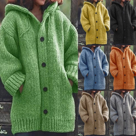 Womens Oversized Hooded Cardigan