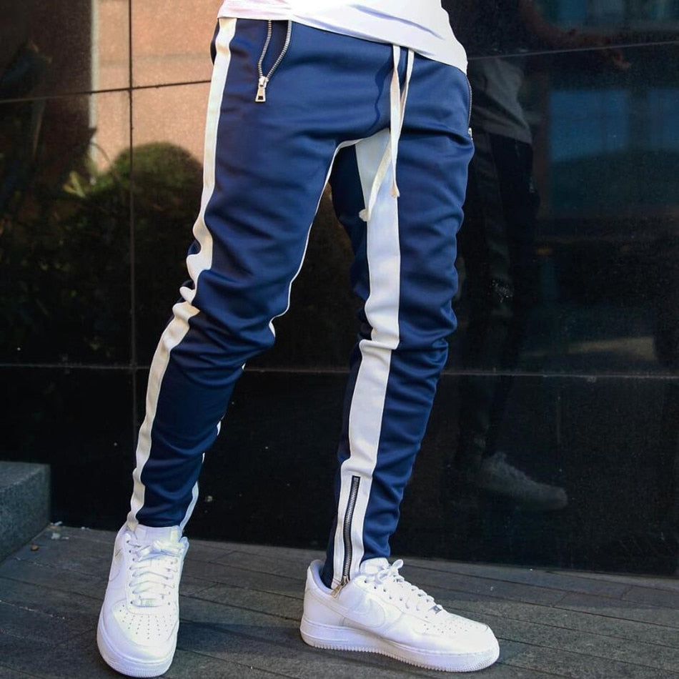 Mens Slim-Fit Zip Tracksuit Bottoms