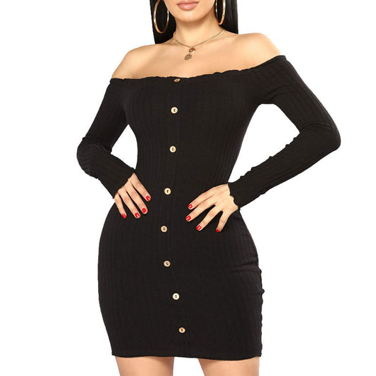 Womens Off Shoulder Bodycon Dress