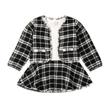 2- Piece Kids Plaid Coat Tutu Dress Outfit