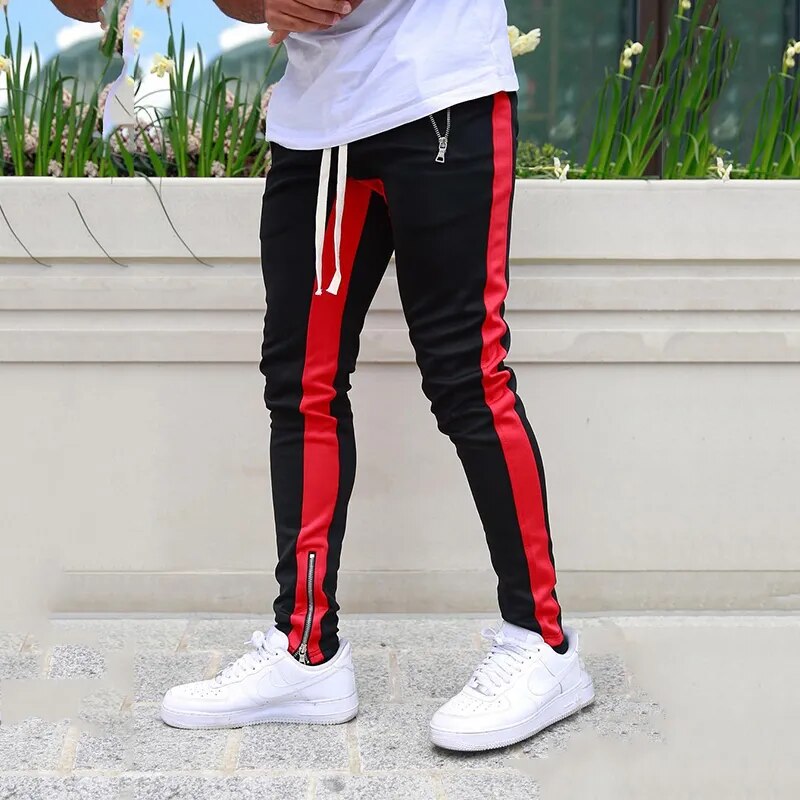 Mens Slim-Fit Zip Tracksuit Bottoms