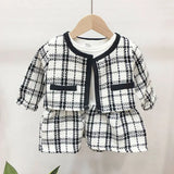 2- Piece Kids Plaid Coat Tutu Dress Outfit